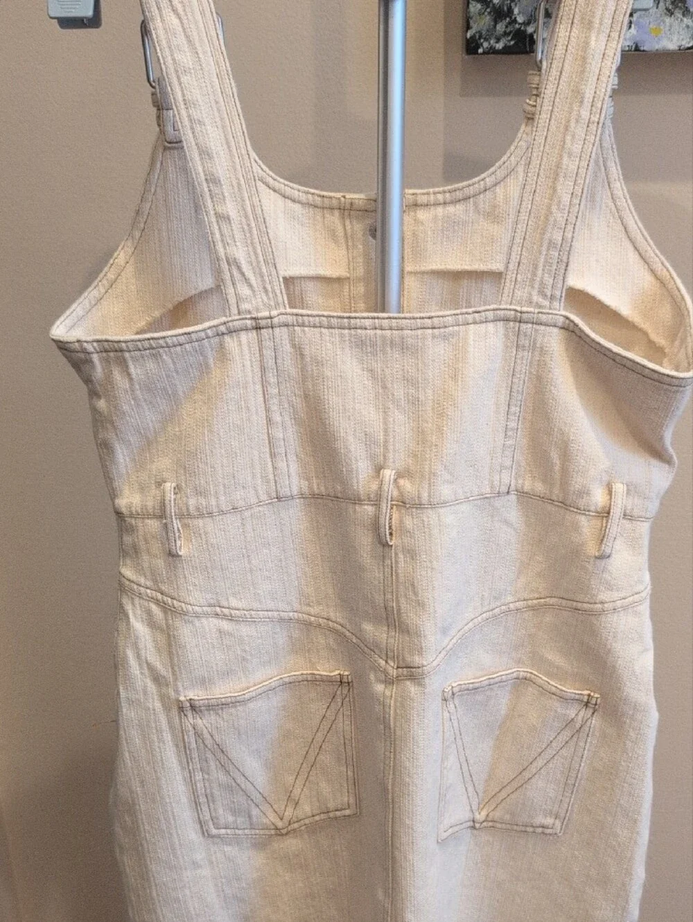 Women's Cloud Ten Denim Cream Button-Front Overall Jumper - Picture 9 of 11